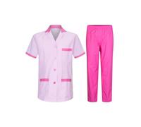 Victory Camisa raya Y PANTALÓN SANITARIOS UNISEX - T820&8312 (Rosa -9, S)