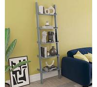 Vida Designs 5 Nivel Slanted Escalera Estantería, Moderno Leaning Shelf Unit for Sala de Estar, Dormitorio or Oficina, Space Saving Exposición Storage, H189xW56xD32.5cm (Gris)