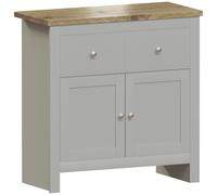 Vida Designs Aparador Arlington con 2 cajones y 2 Puertas, Madera de ingeniería, Gris y Roble, H 80 x W 79 x D 35 Cm