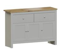 Vida Designs Arlington aparador con 2 cajones y 3 puertas, madera compuesta, gris y roble, H 82 x A 117 x P 35 cm.