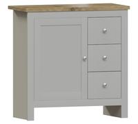 Vida Designs Arlington - Aparador, Mesa de Buffet, Armario de Madera de ingeniería (Gris y Roble, 3 cajones y 1 Puerta)