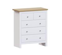Vida Designs Arlington - Cajonera de 3 cajones con 2 cajones, Madera de ingeniería, Blanco y Roble, 95 x 79 x 39,5 cm