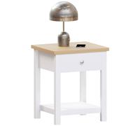 Vida Designs Arlington - Mesa Auxiliar de 1 cajón para Sala de Estar, sofá, café, portátil, Mesa de té (Blanco)