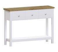 Vida Designs Arlington - Mesa de Consola con Estante para Pasillo, tocador Lateral de MDF (Blanco, 3 cajones)