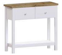 Vida Designs Arlington - Mesa de Consola con Estante para Pasillo y tocador (Tablero DM, 2 cajones), Color Blanco