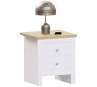 Vida Designs Arlington - Mesita de Noche con 2 cajones para Almacenamiento de Dormitorio (Color Blanco)