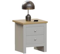 Vida Designs Arlington - Mesita de Noche con 2 cajones, para Almacenamiento de Dormitorio, Color Gris