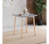Vida Designs Batley - Mesa de Comedor Cuadrada con Patas de Madera de Haya Maciza, Comedor Moderno (Gris, 2 plazas)