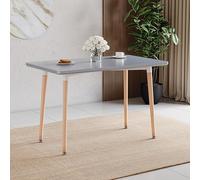 Vida Designs Batley - Mesa de Comedor Cuadrada con Patas de Madera de Haya Maciza, Comedor Moderno (Gris, 4 plazas)