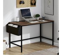 Vida Designs Brooklyn - Escritorio grande para computadora de 120 cm con almacenamiento, escritorio de oficina en casa, escritorio moderno de estilo industrial para PC (madera oscura)