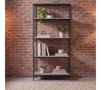 Vida Designs Brooklyn - Estantería de Madera para Almacenamiento de estantería, Mueble rústico Industrial (Gris, 5 Niveles)