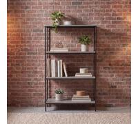 Vida Designs Brooklyn - Estantería de Madera para estanterías de Almacenamiento, Muebles rústicos industriales (Gris, 4 Niveles)