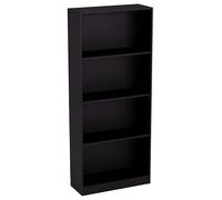 Vida Designs Cambridge-Estantería Grande de Madera de 4 Niveles, Color Negro, Unidad de Almacenamiento para Oficina, Sala, Black, 140 x 60 x 24 cm