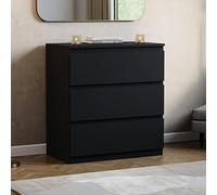 Vida Designs Denver - Cajonera para cajones, Color Negro, 3 Drawer