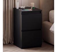 Vida Designs Denver - Mesita de Noche compacta con 2 cajones y Toma de Corriente para Ahorrar Espacio, 51,2 x 29,5 x 29,5 cm, Ideal para Dormitorio y habitación de Invitados