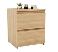 Vida Designs Denver - Mesita de Noche Grande con 2 cajones para Dormitorio, mesita de Noche Moderna, Mesa Auxiliar de 48 x 39,5 x 39,5 cm (Pino)