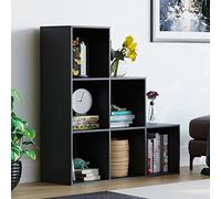 Vida Designs Durham - Estantería para escaleras, Organizador de Almacenamiento, Muebles de Sala de Estar (6 Cubos, Negro)