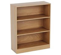 Vida Designs - Estantería Baja Cambridge de Madera de Roble Negra con 3 estantes, para Oficina o Sala de Estar