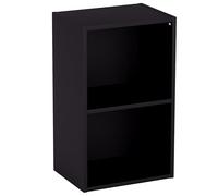 Vida Designs Estantería Oxford de 2 Niveles, estantería de Madera, Color Negro, para Oficina, Sala de Estar