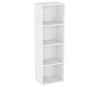 Vida Designs Estantería Oxford de 4 Niveles, de Madera, Color Blanco, para Oficina, Sala de Estar