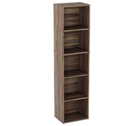 Vida Designs Estantería Oxford de 5 Niveles, estantería de Madera de Nogal para Oficina, Sala de Estar