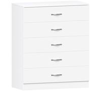 Vida Designs Home Discount - Cajonera de 5 cajones con Tiradores y rieles de Metal, con Soporte Exclusivo Anti-inclinación para cajón. Muebles de Dormitorio Riano en Color Blanco.