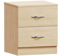 Vida Designs Home Discount Pino mesita de Noche, 2 cajones con Asas de Metal y Corredores, único Anti-Bowing cajón Apoyo, Riano Dormitorio Muebles