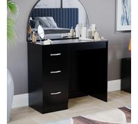 Vida Designs Home Discount Riano - tocador para Maquillaje de 3 cajones, para mobiliario de Dormitorio, Negro