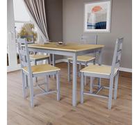 Vida Designs Juego de Mesa y sillas de Comedor Yorkshire, Muebles de Cocina para el hogar (Gris y Pino, 4 plazas)
