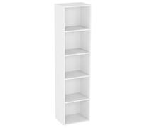 Vida Designs Librería Oxford con Forma de Cubo de 5 Niveles, estantería de Madera Blanca, Unidad de Almacenamiento para Muebles de Oficina y Sala de Estar