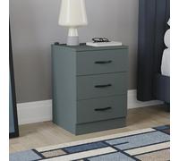 Vida Designs Mesita de noche grande verde jaspe con 3 cajones con asas de metal y corredores, soporte único para cajones antiarqueamiento, muebles de dormitorio Riano