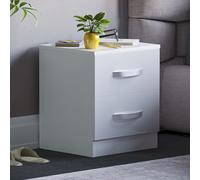 Vida Designs Mesitas de noche de alto brillo (blanco, 2 cajones)