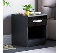 Vida Designs Mesitas de noche de alto brillo, mesita de noche (negro, 1 cajón)