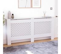 Vida Designs Oxford Cubierta de radiador Blanco - Extra Grande - Patrón Cruzado Tradicional para Mejor circulación del Calor - H82xW172xD19cm - MDF Pintado para salón y Pasillo
