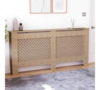 Vida Designs Oxford Cubierta de radiador Unfinished - Extra Grande - Patrón Cruzado Tradicional para Mejor circulación del Calor - H82xW172xD19cm - MDF sin Pintar para salón y Pasillo