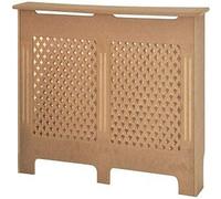 Vida Designs Oxford Cubierta de radiador Unfinished - Grande - Patrón Cruzado Tradicional para Mejor circulación del Calor - H82xW152xD19cm - MDF sin Pintar para salón y Pasillo