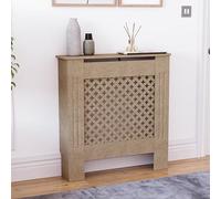 Vida Designs Oxford Cubierta de radiador Unfinished - Pequeño - Patrón Cruzado Tradicional para Mejor circulación del Calor - H82xW78xD19cm - MDF sin Pintar para salón y Pasillo