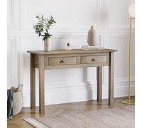 Vida Designs Panama - Mesa Consola con 2 cajones, Muebles de salón, Roble Natural, Acabado Encerado
