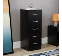 Vida Designs Pecho Cómoda Estrecha, Madera de ingeniería, Black, 36D x 34.5W x 90H centimetres