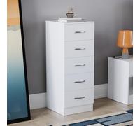 Vida Designs Pecho Cómoda Estrecha, Madera de ingeniería, White, 36D x 34.5W x 90H centimetres