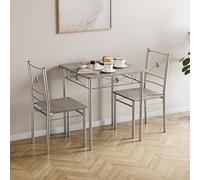 Vida Designs Roslyn - Juego de Mesa de Comedor y Silla, Juego de Muebles Modernos y contemporáneos para Cocina (Roble, 2 plazas)