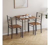 Vida Designs Roslyn Juego de Mesa de Comedor y Silla, Juego de Muebles Modernos y contemporáneos para Cocina (Madera Oscura, 2 plazas)