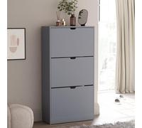 Vida Designs Zapatero con 3 cajones, Ahorro de Espacio, con 3 cajones abatibles, Mueble para Pasillo y Sala de Estar, 100% Certificado FSC (Gris)