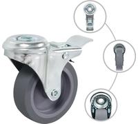 vidaXL, 12 ruedas giratorias con orificio trasero, 75 mm