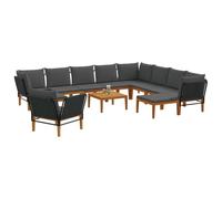 vidaXL 12 uds. Madera de Acacia Sólida y Cuerda Natural