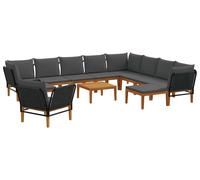 vidaXL: 12 unidades, madera de acacia maciza y cuerda, diseño natural