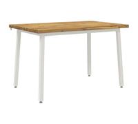 vidaXL 120 x 70 x 75 cm Madera de Acacia Sólida Blanco Rectangular