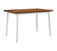vidaXL 120 x 80 x 75 cm Madera de Acacia Sólida Natural y Blanco