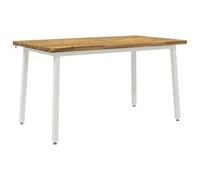 vidaXL 120 x 90 x 75 cm Madera de Acacia Sólida Blanco Rectangular