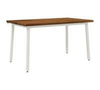 vidaXL 140 x 80 x 75 cm Madera de Acacia Sólida Natural y Blanco